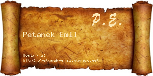 Petanek Emil névjegykártya
